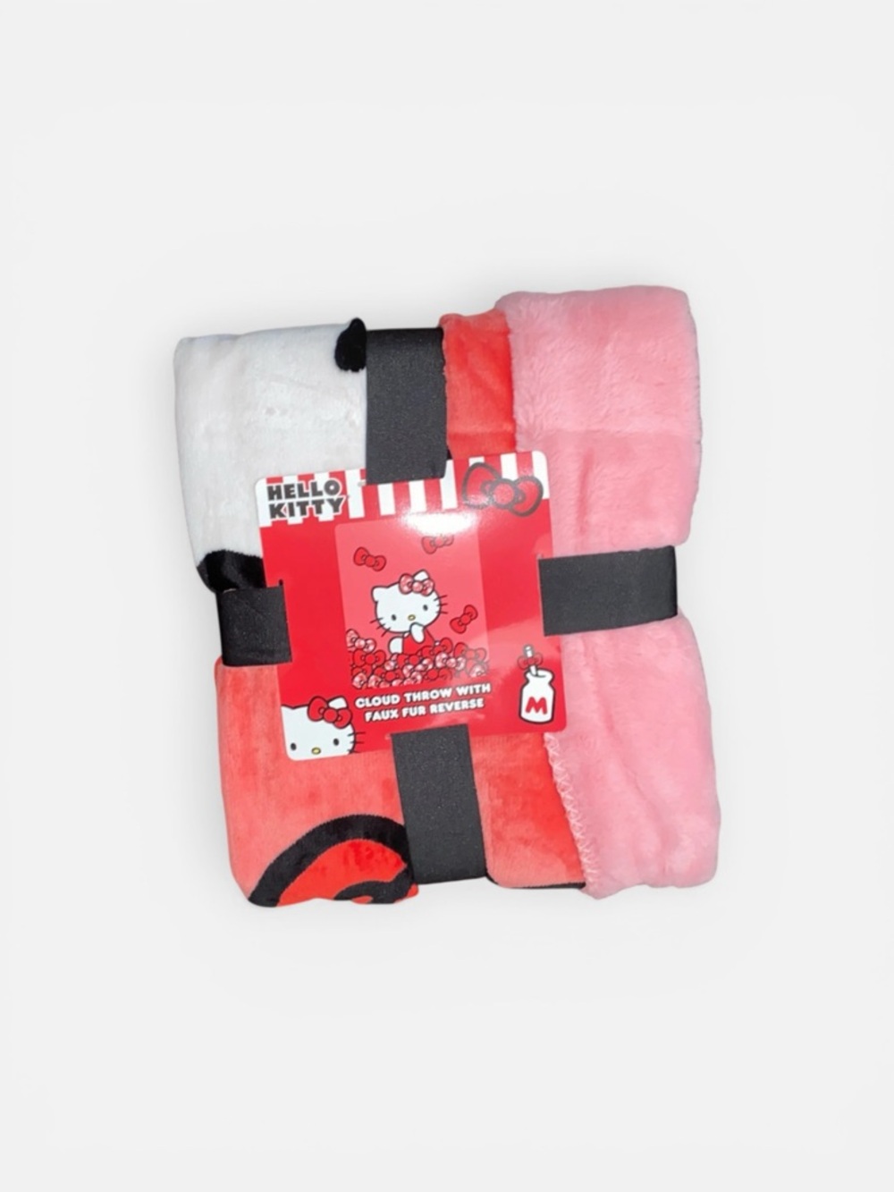 Hello Kitty Plush Throw Blanket - Pink, Coral & White